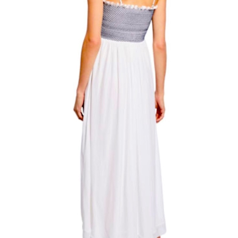 NWT Ramy Brook “Demetra” Strapless White and Navy Midi Dress Size S